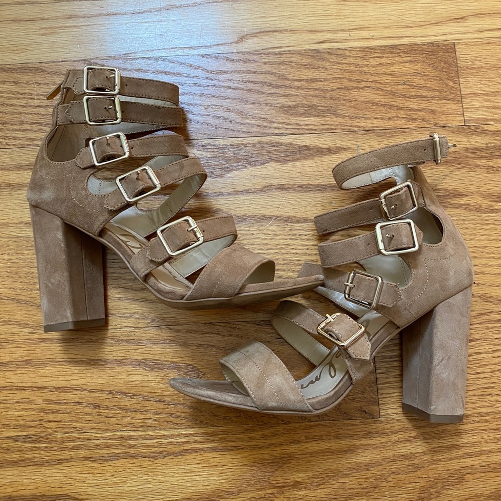 Sam Edelman suede heel with gold